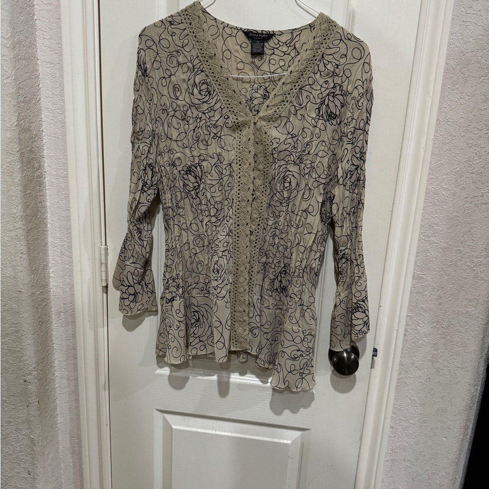 Sunny Taylor Plus Size Embellished Cardigan-1X